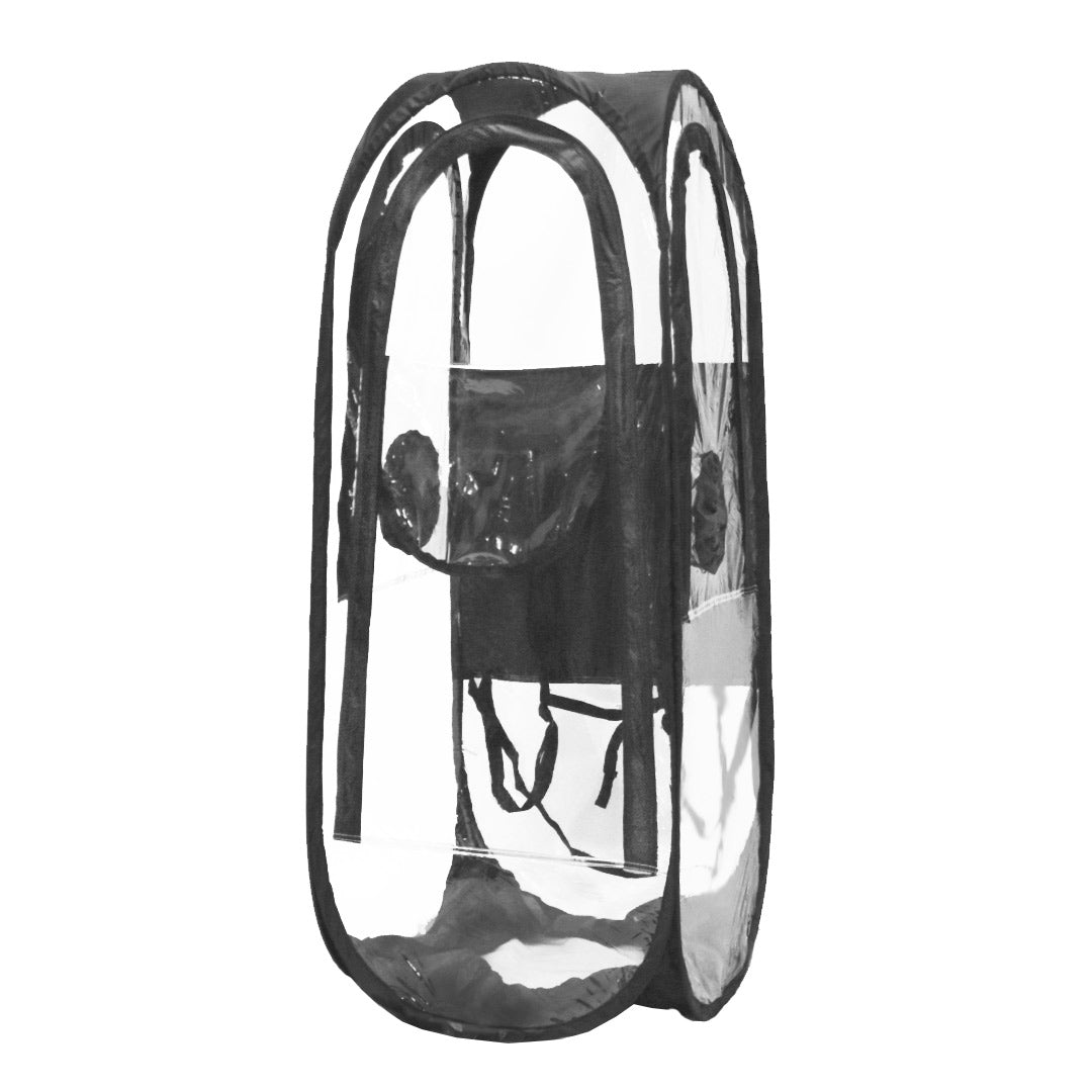 WalkingPod 360° - Tall - Clear - Unzipped - Under the Weather® - Personal pop-up wearable Pod tent - Perfect for social distancing, healthcare workers, outdoor workers - As Seen on Shark Tank
