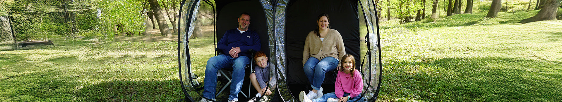 Bring the whole family along and keep them comfortable in our multi-person Pop-Up pods.