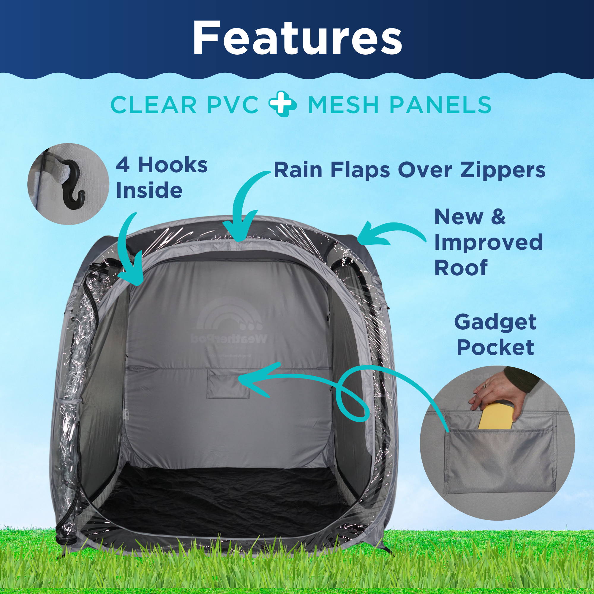 MegaPod™ Deluxe 4-Season 2-4 Person 56x56 Square Pop-Up Pod