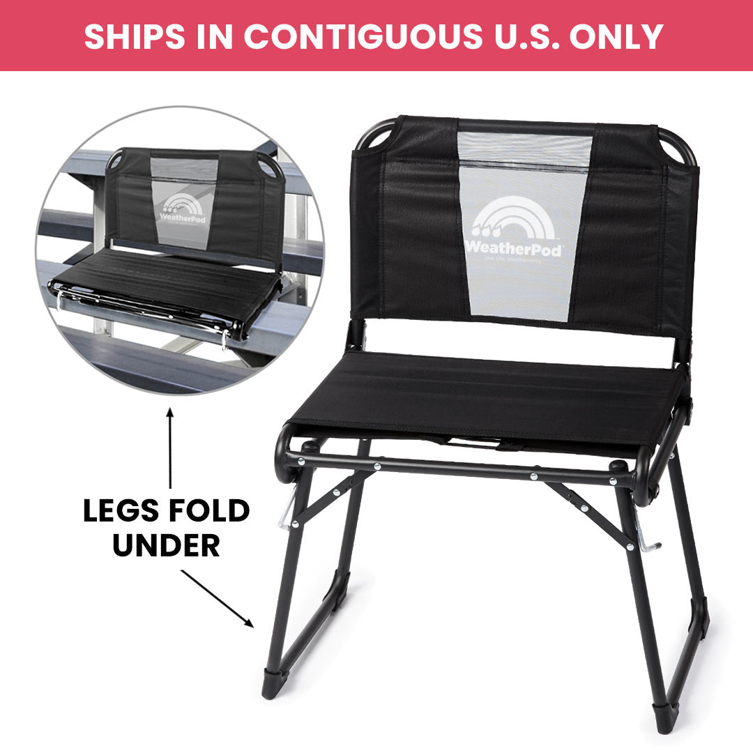 Portable 2-in-1 Stadium Seat with Back Support and Folding Legs