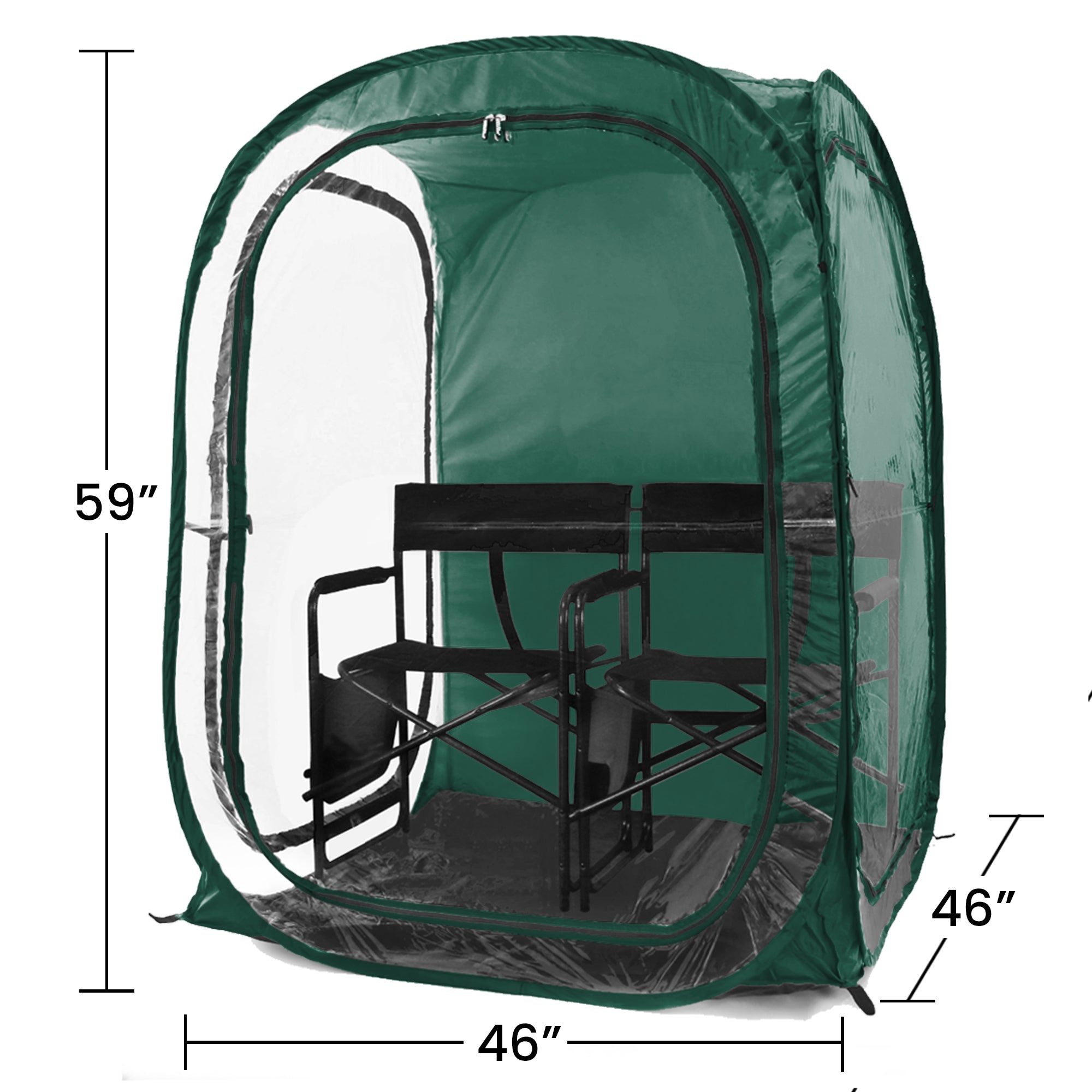 Clear Plastic / Hunter Green