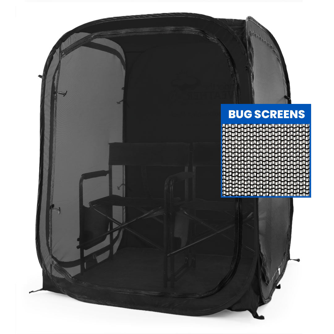 MyPod Mesh 2XL 2-Person Pop-up Tent - Black - Zipped - Under the Weather® - Personal pop-up sports tent for mom, dad, kids, parents - Perfect for soccer, baseball, softball, football, youth team sports - As Seen on Shark Tank